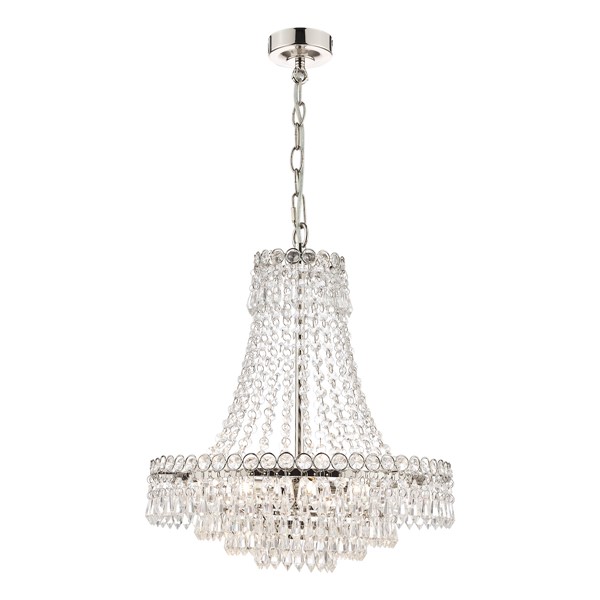 (image for) Laura Ashley Enid 5lt Chandelier Polished Nickel & Cut Glass